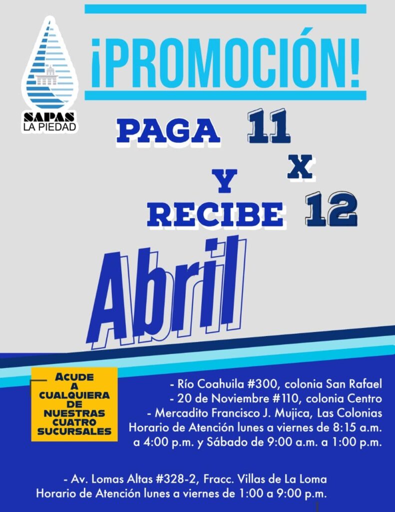 Extiende SAPAS otro mes promoción 11×12