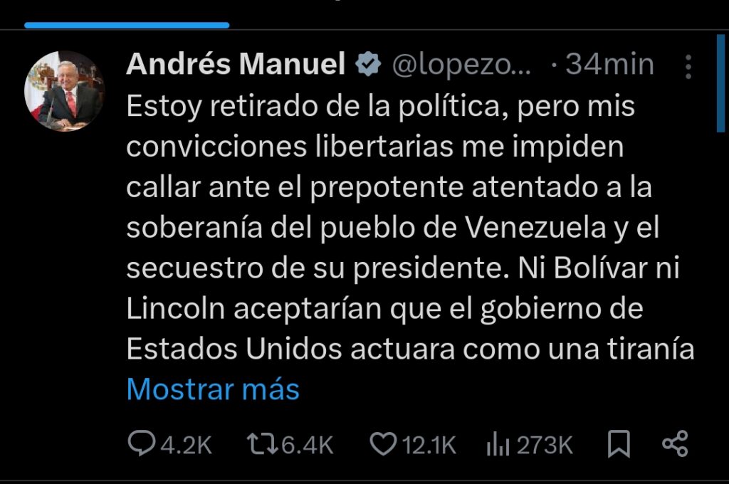 Expresidente de México se pronuncia ante hechos en Venezuela