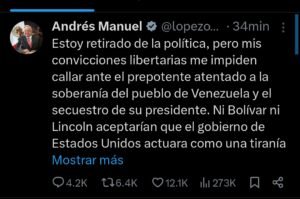 Expresidente de México se pronuncia ante hechos en Venezuela