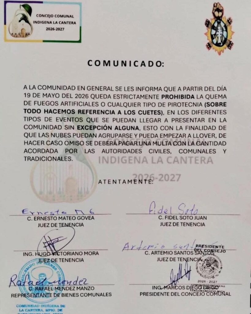 Cuetes y pirotecnia afecta a temporada de lluvias