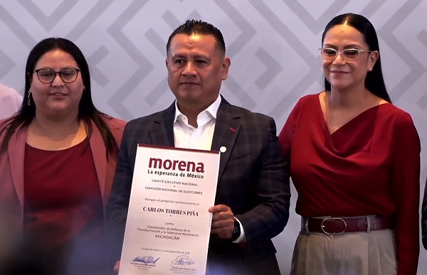 Carlos Torres Piña, Coordinador de la Defensa de la Transformación y la Soberanía Nacional en Michoacán.